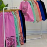 ست هودی و شلوار پلنگ صورتی