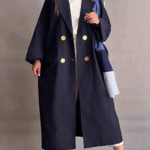 مانتو لینن اورسایز دکمه‌طلایی